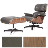 Leather Lounge Armchair Midcentury Style Premium Leather and American Woods