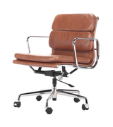 Low Back Padded Leather Midcentury Style Office chair