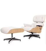 Leather Lounge Armchair Midcentury Style Premium Leather and American Woods