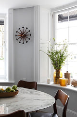 120cm White Round Marble Tulip Dining Table - Onske