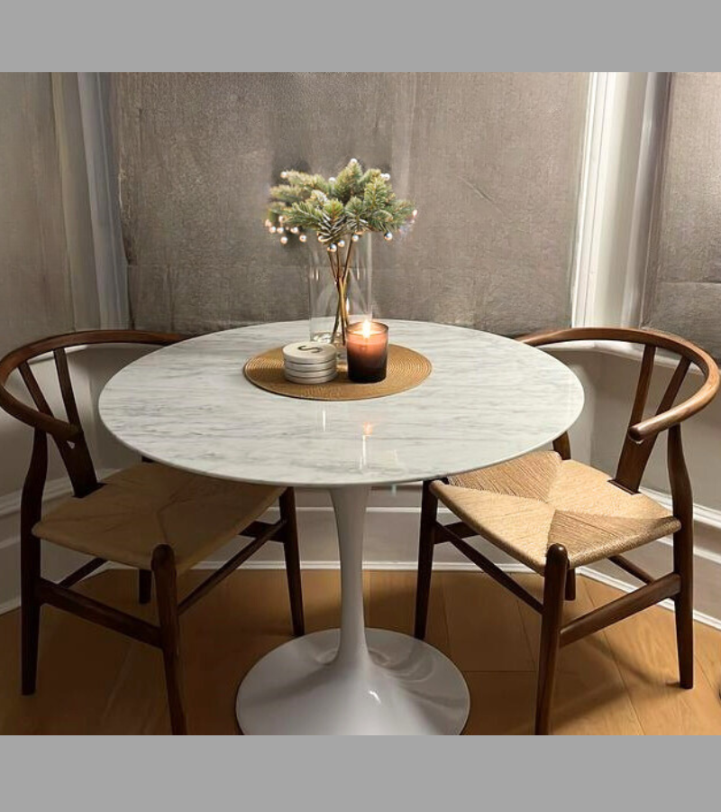 White Carrara Marble Dining Table