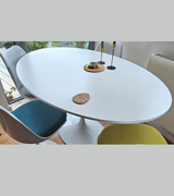 Tulip Dining Table White Wood Top