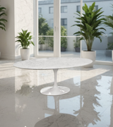 Oval Italian Marble Dining Table Tulip Style Choice of Size