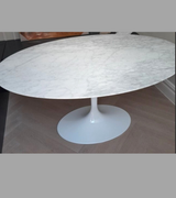 150cm Oval Marble Dining Table Tulip Style