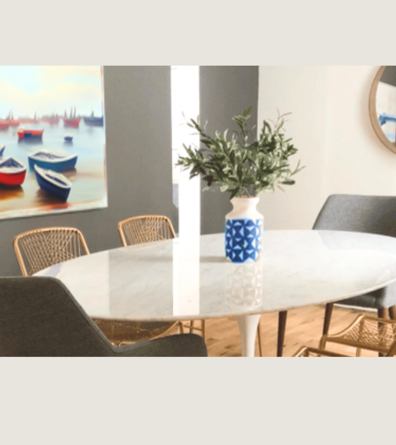 Carrara Marble Tulip Dining Table in Choice of Diameter Onske