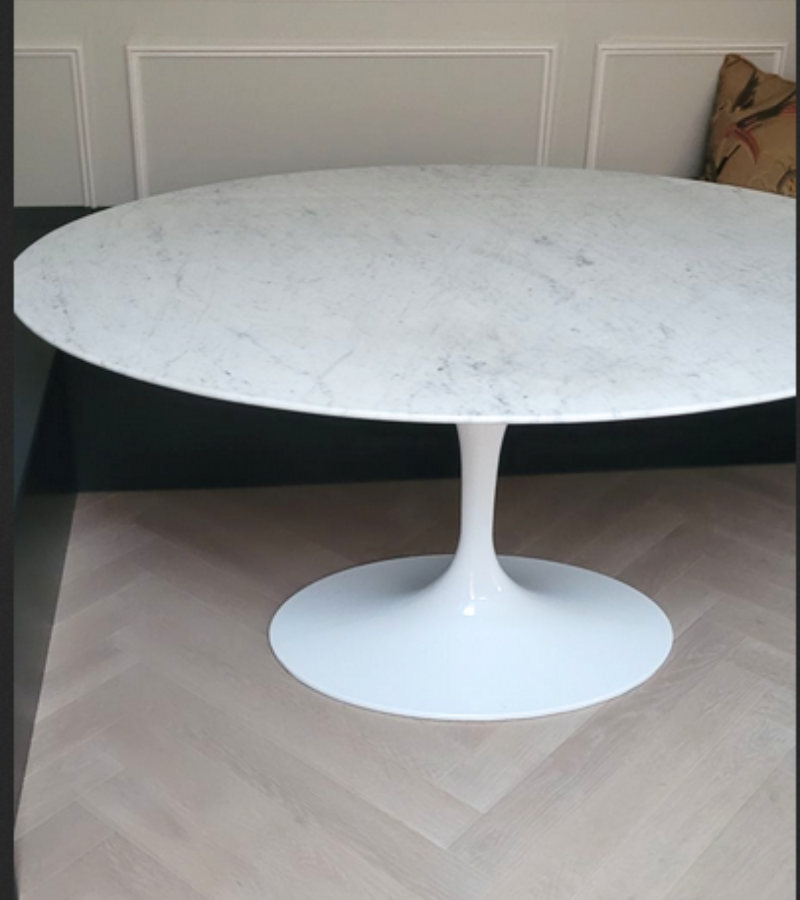 150cm Oval Tulip Marble Dining Table