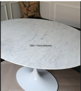 White Carrara Marble Dining Table