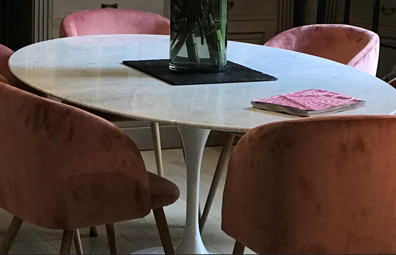 White Carrara Marble Dining Table