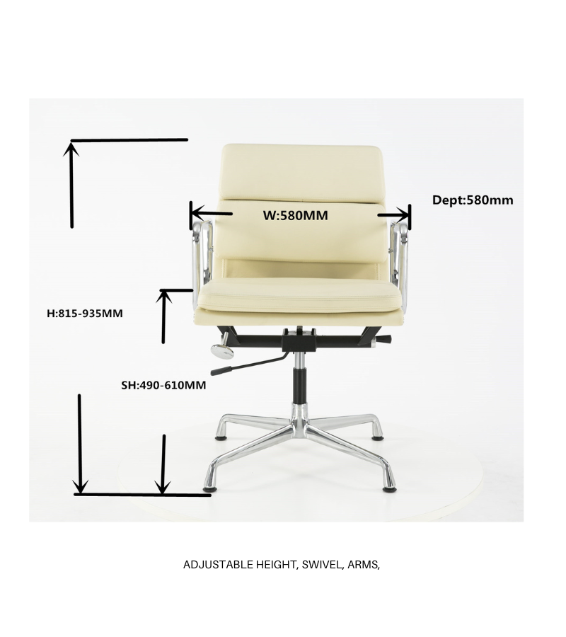 Cream Leather EA 217 Eames Style Office Chair Onske