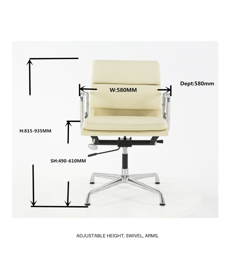 Cream Leather EA 217 Eames Style Office Chair