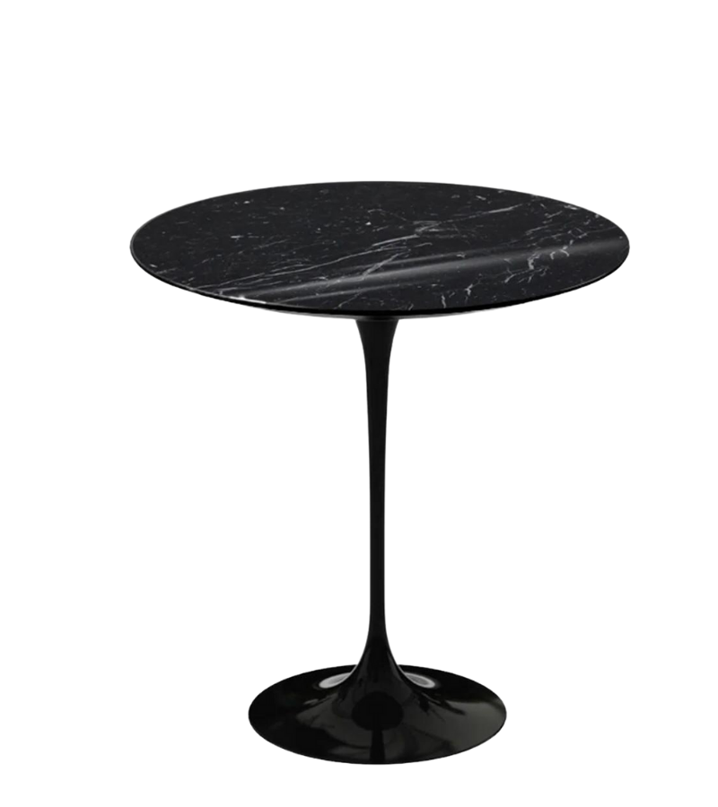 Black Marble Dining Table for Two. 70cm round.