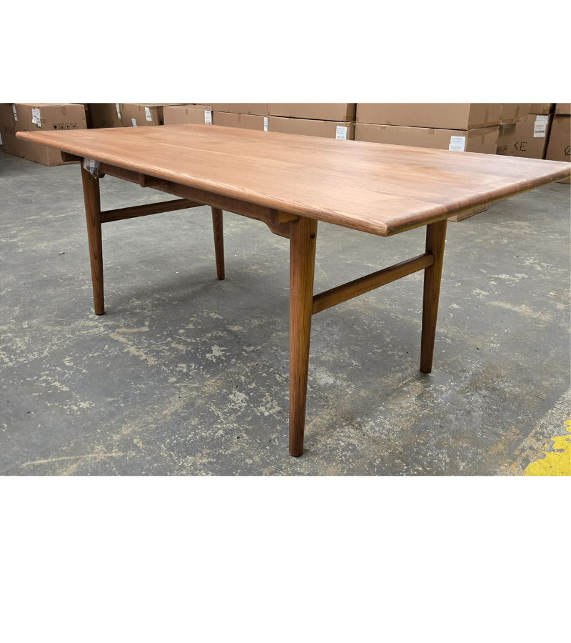 Outlet Item Danish Midcentury Style Dining Table 190cm in Solid Ash Wood