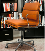 Caramel Leather Midcentury Style Office Chair