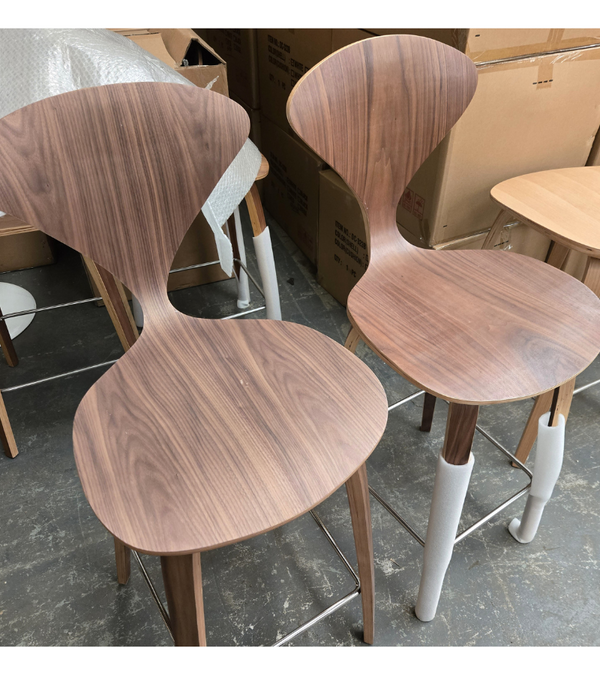 Outlet Item Set of Two Counter Stools Cherner Style Walnut