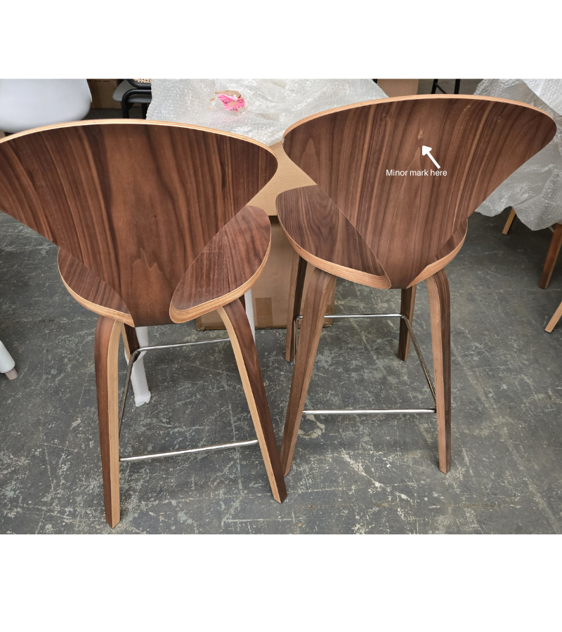 Outlet Item Set of Two Counter Stools Cherner Style Walnut