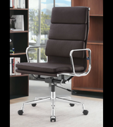 High Back Padded Leather Midcentury Style Office chair
