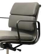 Black Frame Leather Mid-Century Style Office Chair