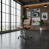 Menlo Midcentury Real Leather Tan Brown Executive Office Chair