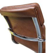 Menlo Midcentury Real Leather Tan Brown Executive Office Chair