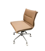 Beige office chair with a metal base on a white background