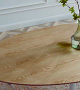 Oval Midcentury Style Dining Table Wood Top Walnut Or Natural