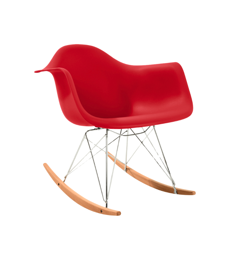 Outlet Item Retro Midcentury Rocking Chair Red