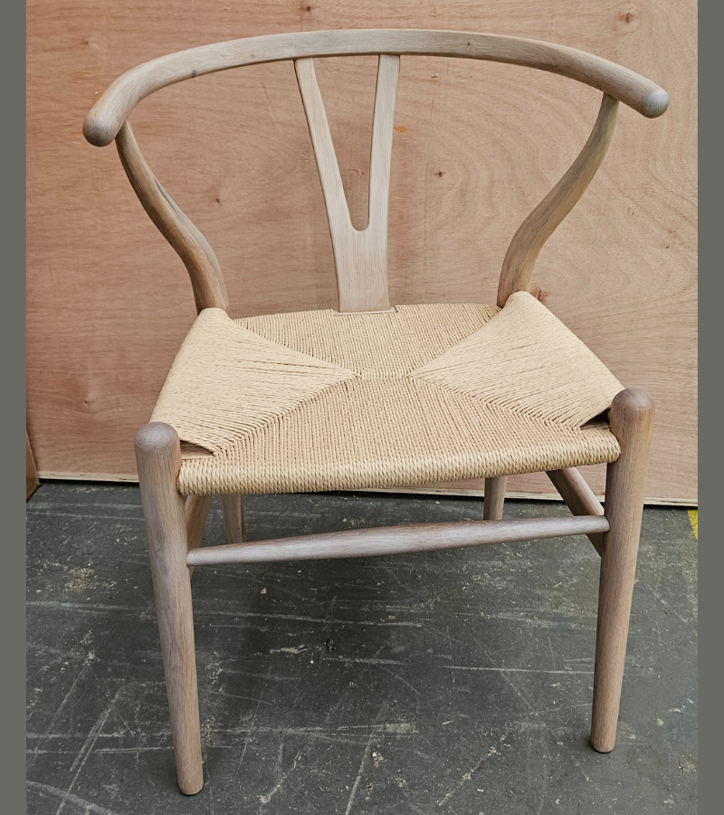 Soaped Oak Lars Midcentury Woven Dining Chair