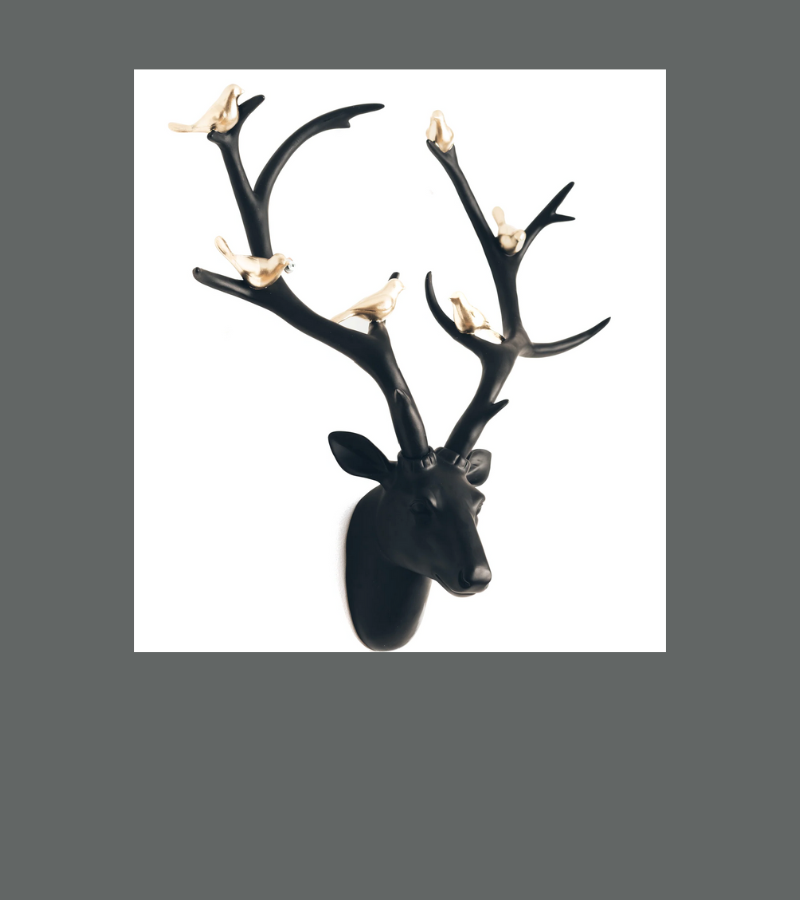 Outlet Item Stag Head with Birds