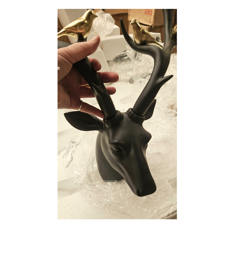 Outlet Item Stag Head with Birds