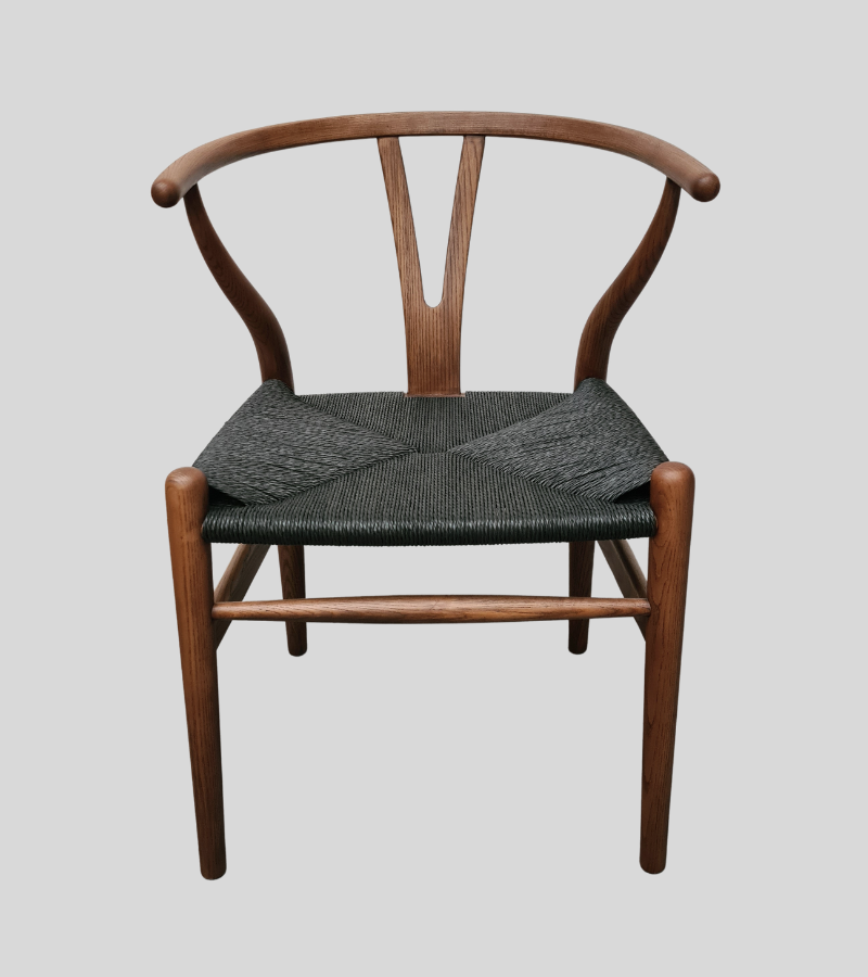 Lars Midcentury Style Dining Chair Light Walnut Natural Cord Seat