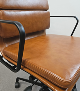 Vintage Tan Leather Black Frame Office Chair Onske