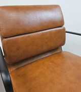 Black Frame Leather Mid-Century Style Office Chair