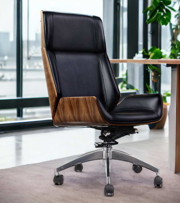 Alto Wood Veneered Leather Executive Office Chair