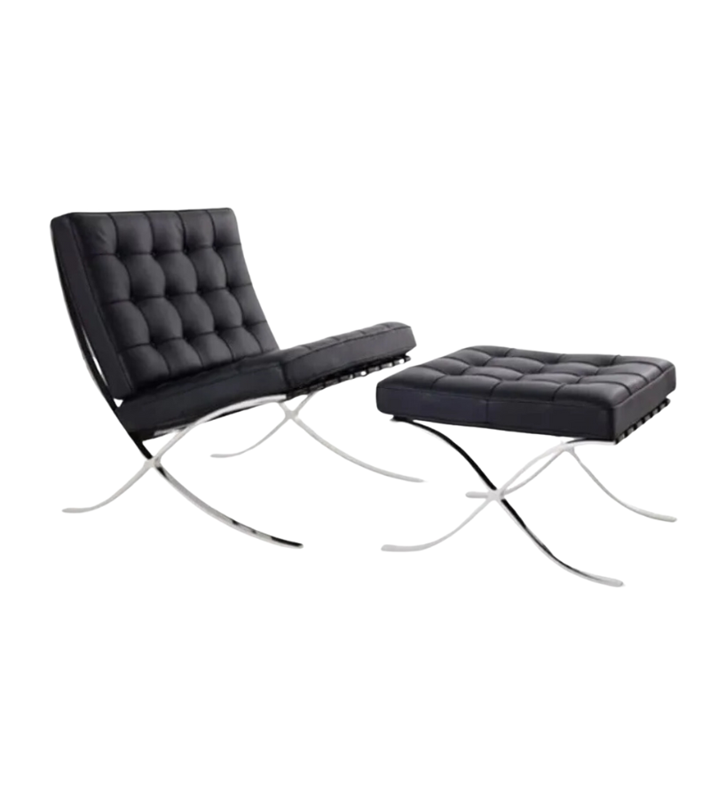 Outlet Item Barcelona Style Chair and Stool Set C