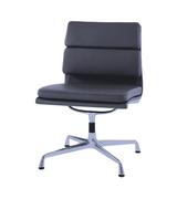 black leather swivel chair no armests