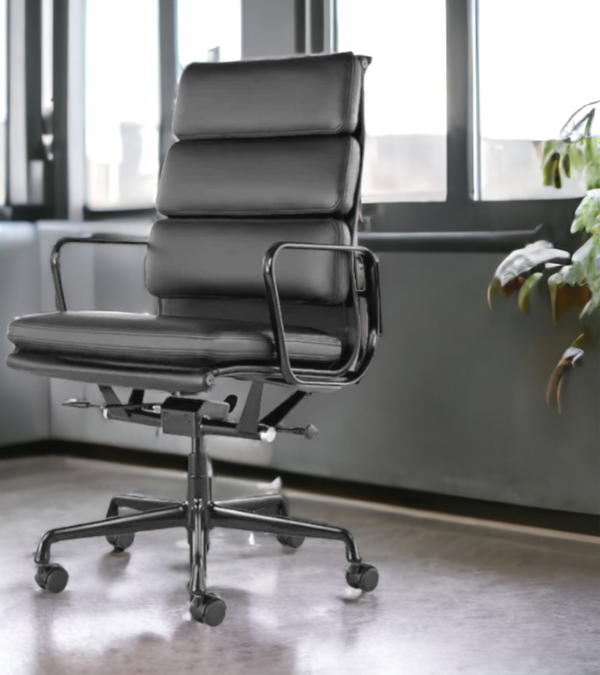 Black Frame Soft Pad 219 Style High Back Leather Office Chair