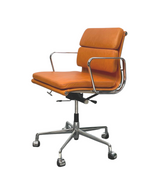 Caramel Leather Midcentury Style Office Chair