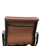 Brown office chair backrest on a white background