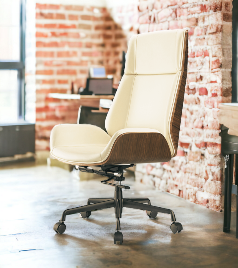 Alto Wood Veneered Leather Executive Office Chair Onske