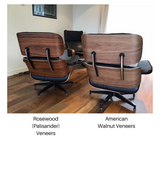 Lounge Armchair Eames Style Premium Leather and American Woods