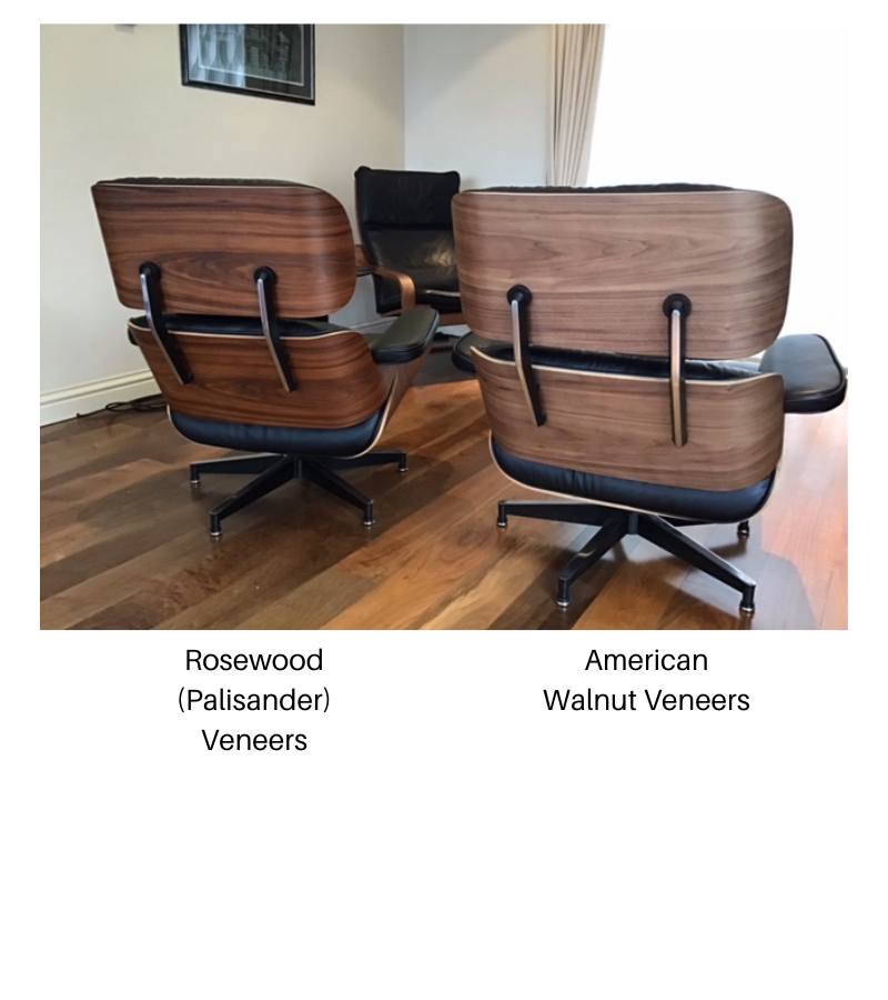 Lounge Chair and Ottoman Eames Style in Aniline Leather and