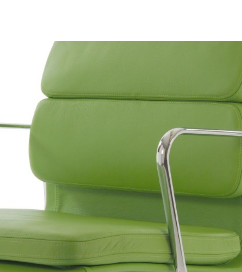 Green Leather Eames 217 Style Office Chair