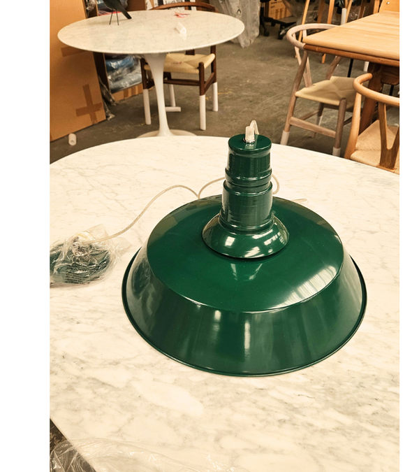 Outlet Item Vintage Green Industrial Style Pendant Light 45cm