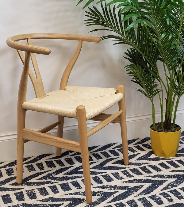Lars Natural Ash Nordic Style Dining Chairs Natural Cord Seat