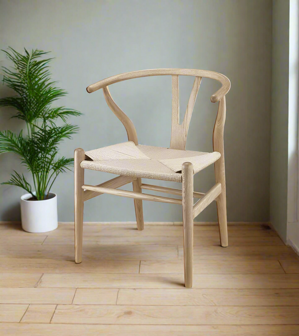 Lars Natural Ash Nordic Style Dining Chairs Natural Cord Seat