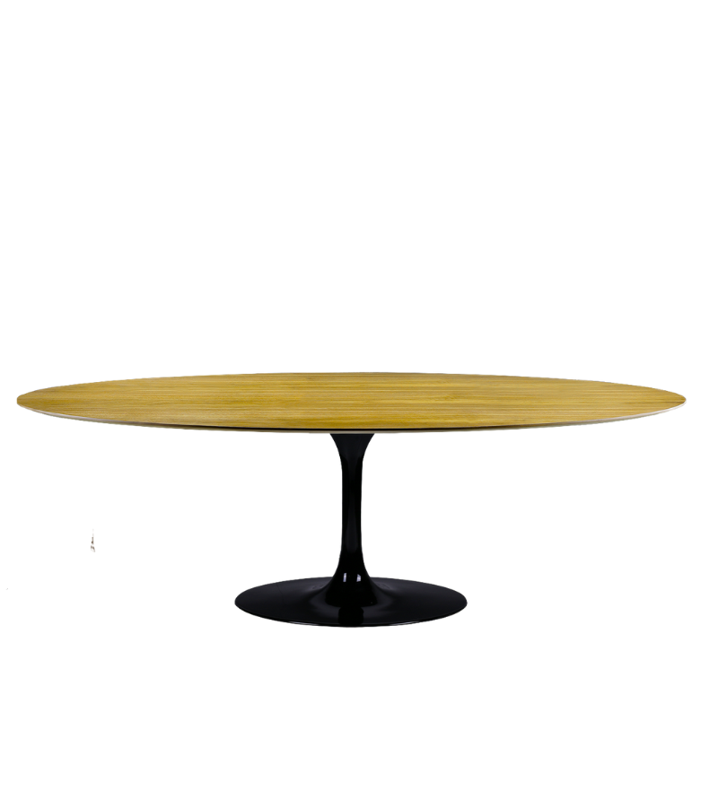 Oval Midcentury Style Dining Table Wood Top Walnut Or Natural