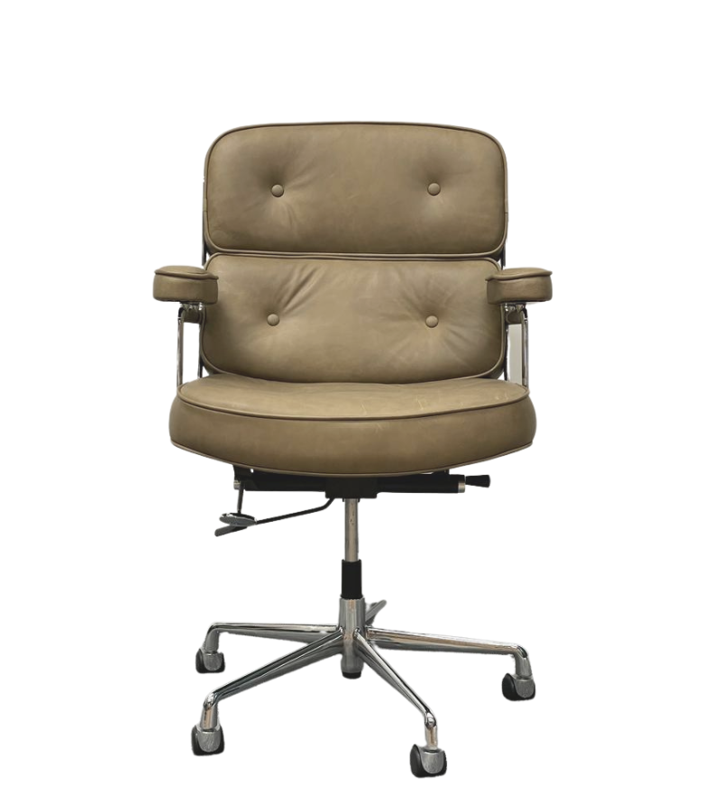 ES 104 Lobby Style Management Chair  in Olive Leather