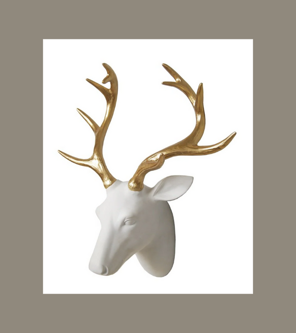 Outlet Item Deer Head Wall Ornament White