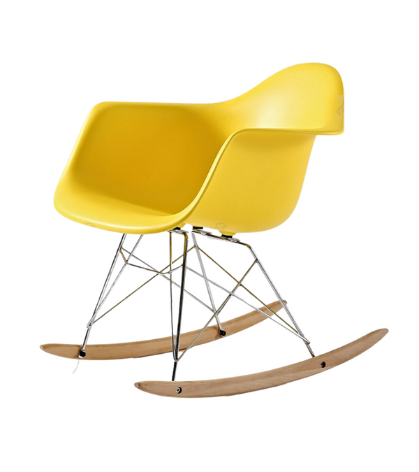 Outlet Item Retro Midcentury Rocking Chair Sunshine yellow