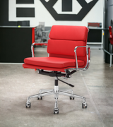 Eames 217 Style Low Back Office Chair in Premium Leather